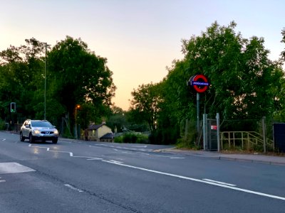 Road access to High Barnet station 2020 photo