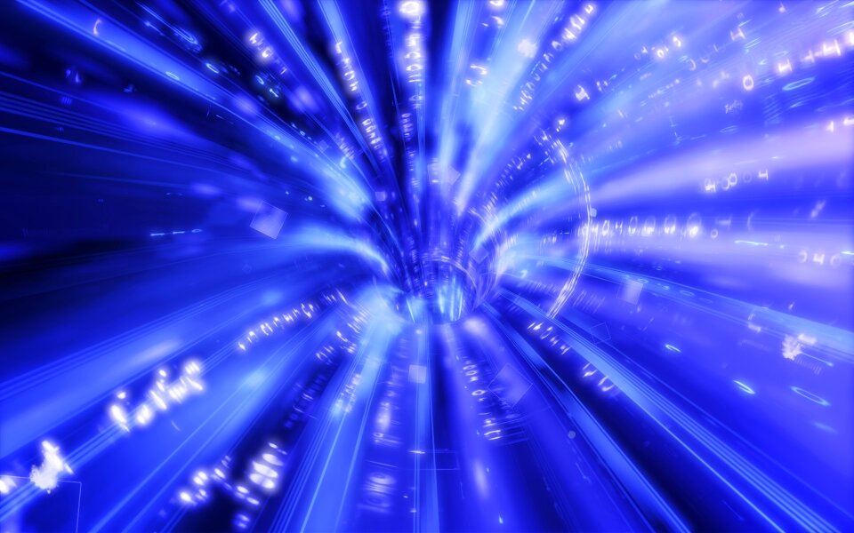 Portal tunnel blue science