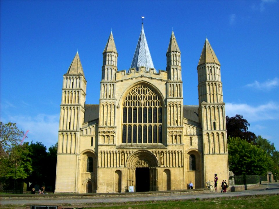 Rochester cathedral, west front, afternoon light
