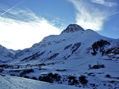 Rocher du Charvet viewed from the east side of the Manchet valley