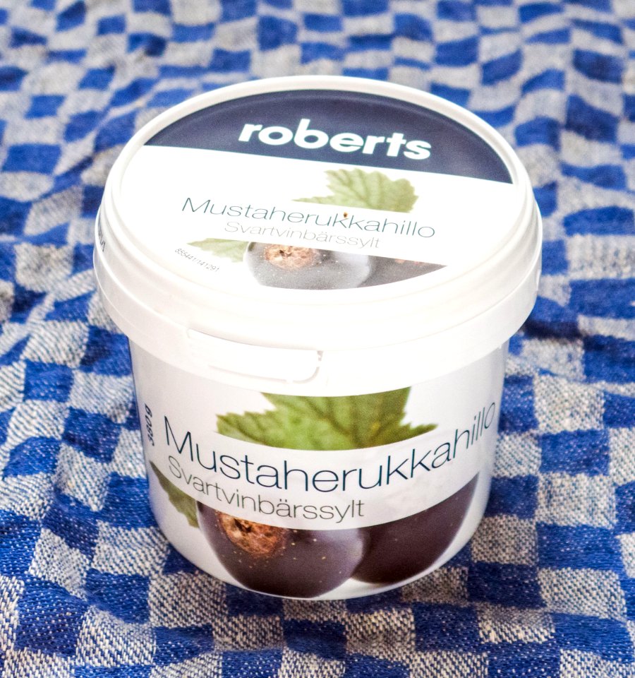 Roberts blackcurrant jam jar