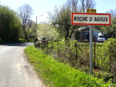 Roche d'Agoux (Puy-de-Dôme) city limit sign