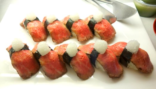 Roast beef sushi - Farmer's Market at the Ferry Building - San Francisco, CA - DSC03619