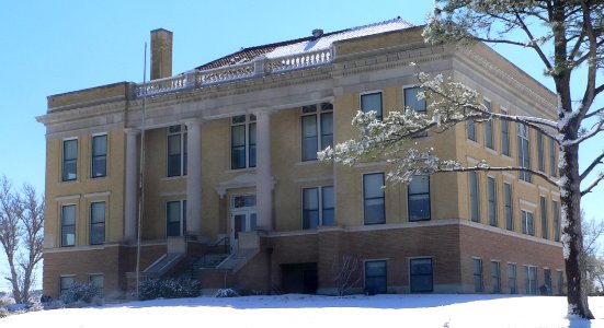 Roberts County, Texas, courthouse from WNW 1