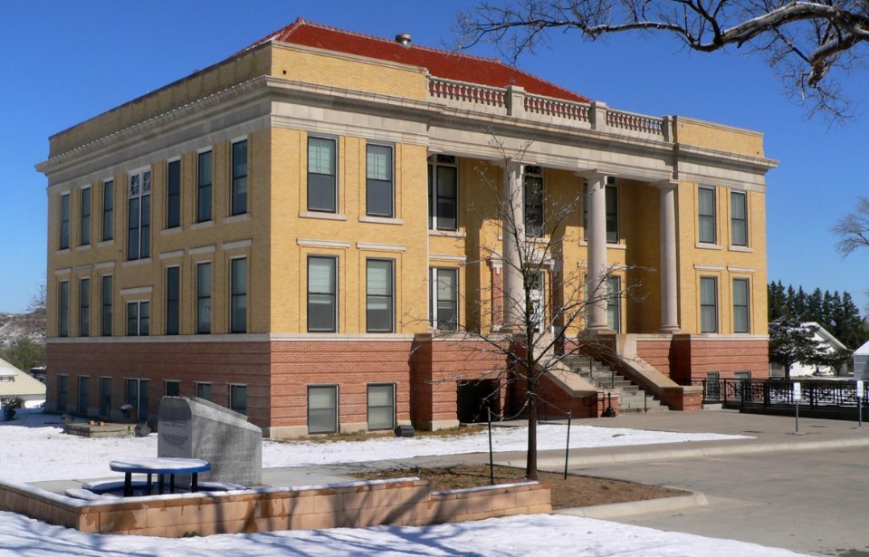 Roberts County, Texas, courthouse from S 1