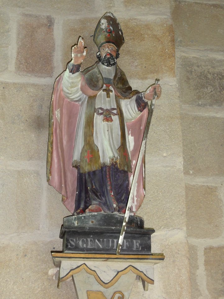 Roche d'Agoux (Puy-de-Dôme) église statue St Genulfe