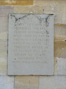 Robert-Espagne (Meuse) église, plaque