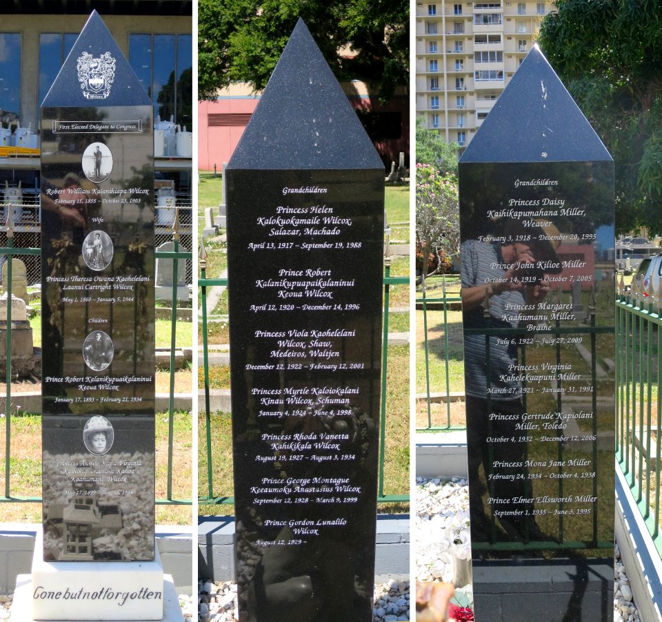 Robert William Wilcox memorial, Kings Catholic Cemetery, Honolulu