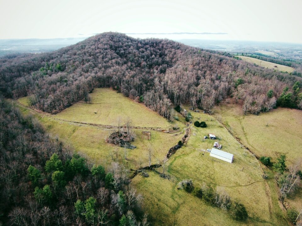 Farm house aerial landscape