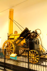 Robert Stephenson locomotive, 1931 replica of 1829 original, view 2 - Museum of Science and Industry (Chicago) - DSC06588
