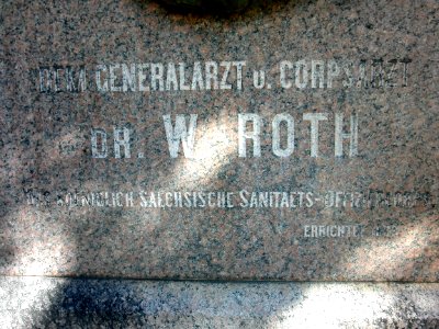 Roth 04 Dresden Albertstadtkaserne, W.A.Roth-Denkmal-Schrift