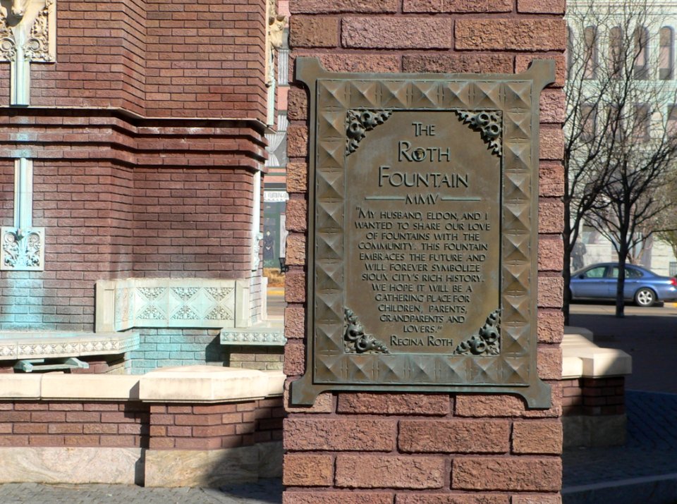 Roth Fountain (Sioux City) SW plaque