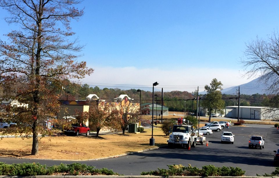 Rough Ridge Fire smoke from Chatsworth, Nov 2016
