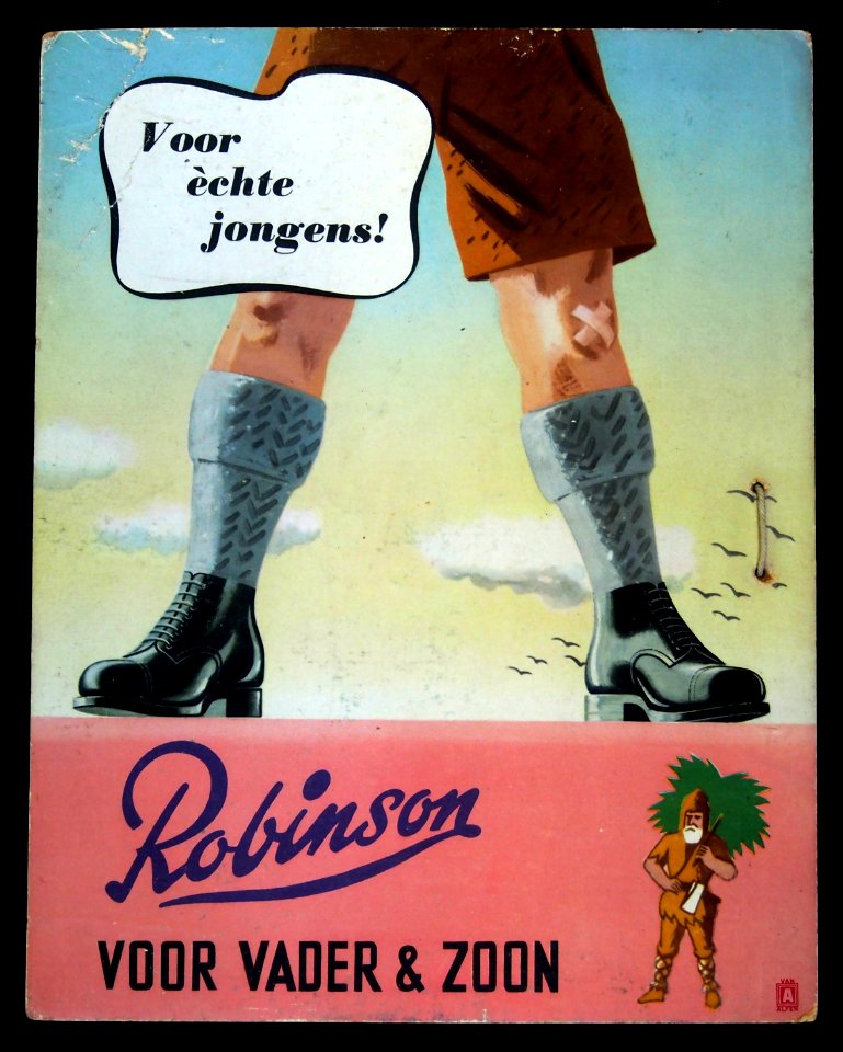 Robinson voor vader & zoon, kartonnen reklame bord foto 1