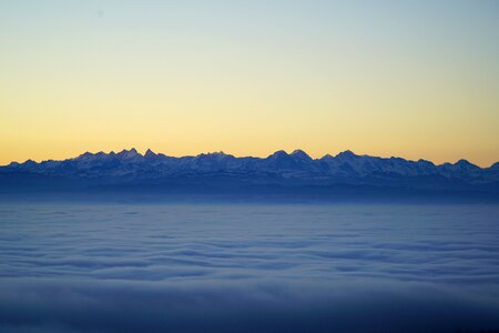 Mountain range fog nebellandschaft photo