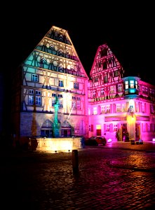 Rothenburg - Beleuchtetes Tanzhaus in der Märchenwoche photo