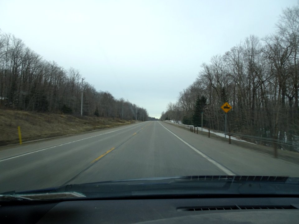 Route 28 North toward Old Forge March 1, 2018 winter meltdown