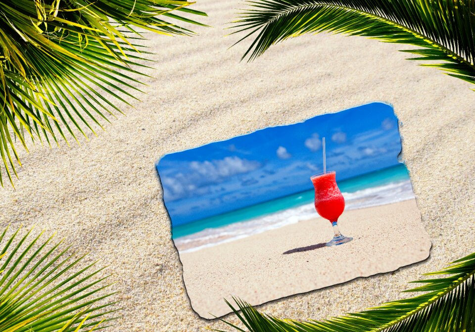 Beach greeting card caribbean