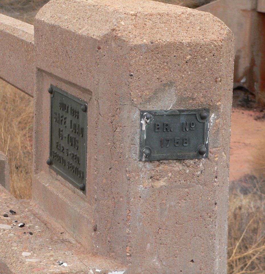 Route 66 bridge 1.7 miles E of Montoya NM SW plaque 2