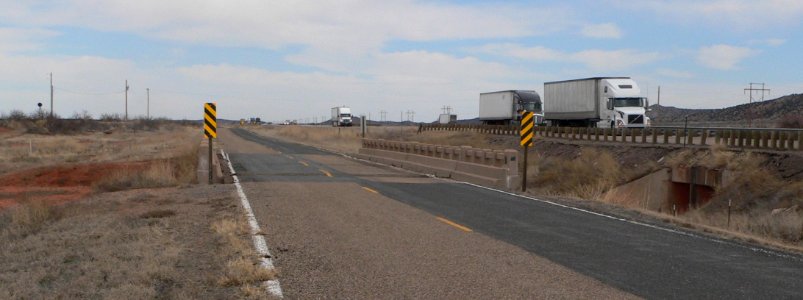 Route 66 bridge 1.7 miles E of Montoya NM from W 1
