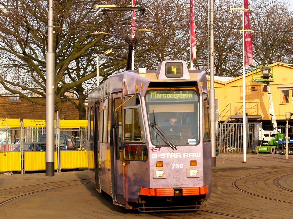Rotterdam tram RET 730 pic3 Type ZGT-6 made by Düwag Düsseldorf