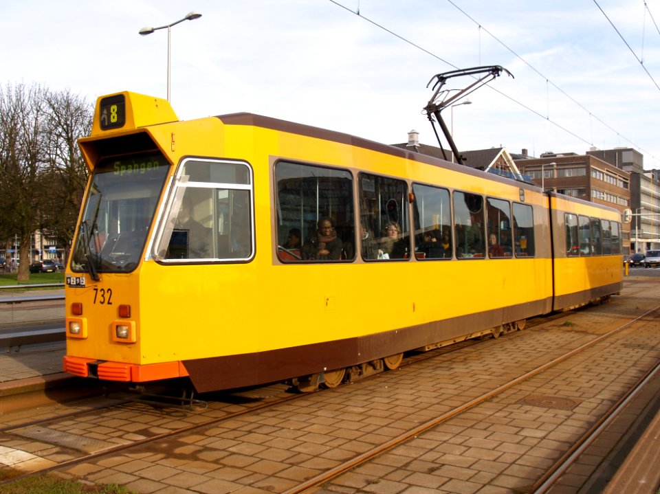 Rotterdam tram RET 732 pic1 Type ZGT-6 made by Düwag Düsseldorf