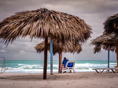 Sky gloomy beach chair