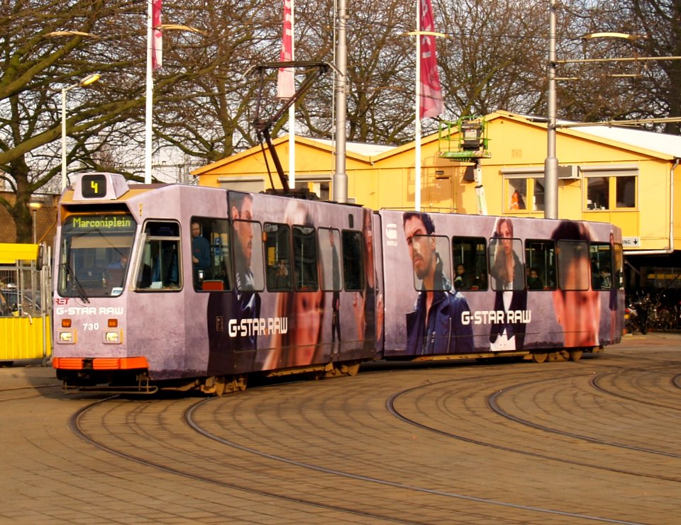 Rotterdam tram RET 730 pic2 Type ZGT-6 made by Düwag Düsseldorf