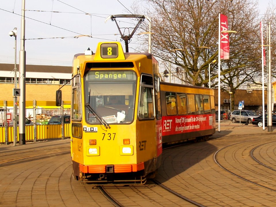 Rotterdam tram RET 737 pic3 Type ZGT-6 made by Düwag Düsseldorf