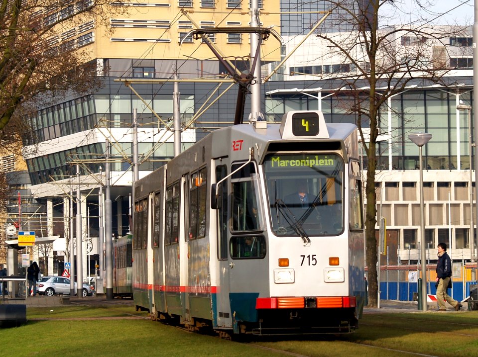 Rotterdam tram RET 715 pic1 Type ZGT-6 made by Düwag Düsseldorf