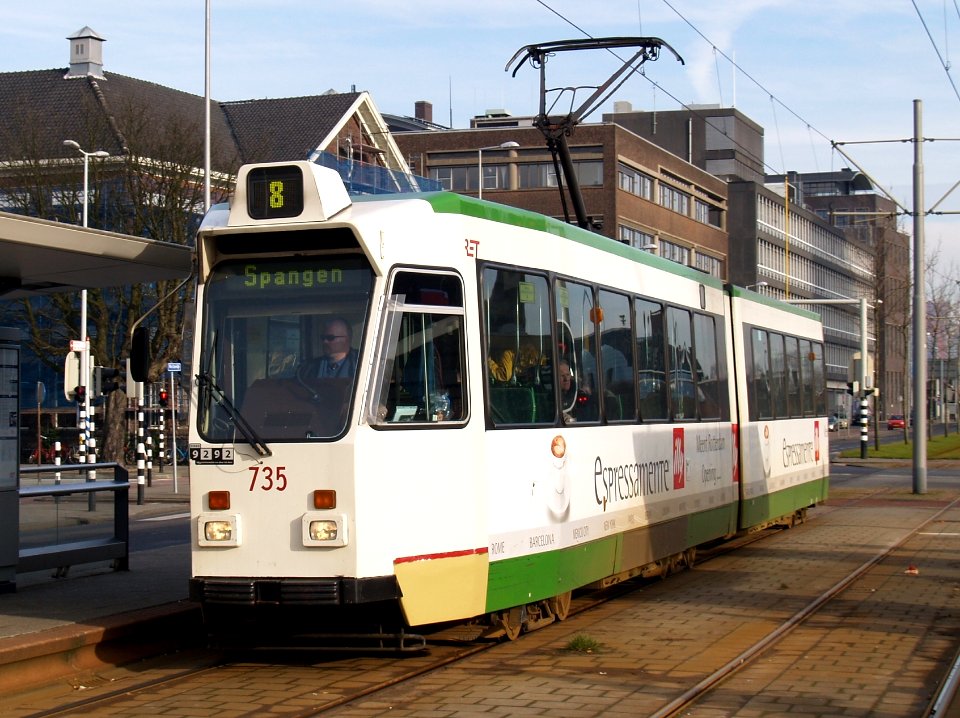 Rotterdam tram RET 735 pic1 Type ZGT-6 made by Düwag Düsseldorf