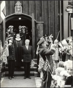Rotterdam, Noorse zeemanskerk aan de Westzeedijk. Bezoek van de koning van Noorw, Bestanddeelnr 020-0483