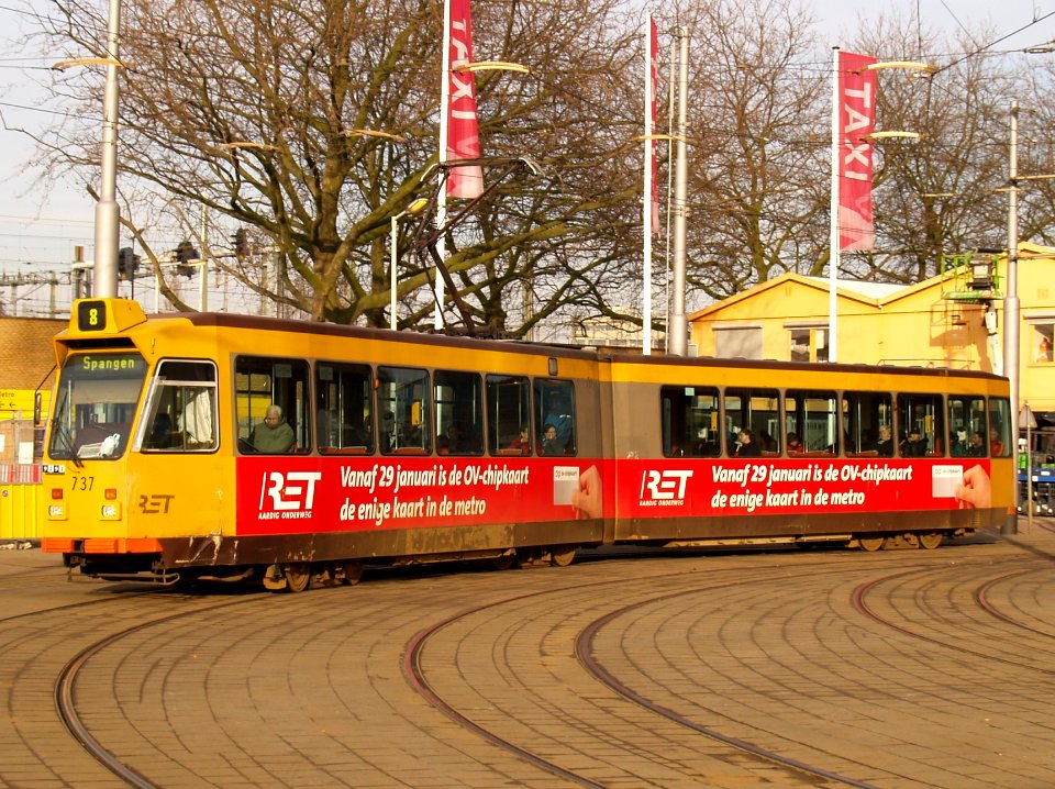 Rotterdam tram RET 737 pic1 Type ZGT-6 made by Düwag Düsseldorf