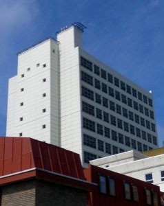Royal Sussex County Hospital, Eastern Road, Kemptown, Brighton (Thomas Kemp Tower) (April 2013)