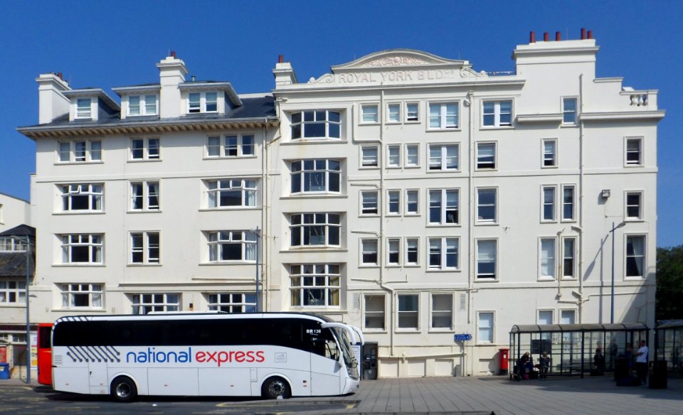 Royal York Buildings (Youth Hostel), Old Steine, Brighton (NHLE Code 1380677) (August 2013, seen from Pool Valley)