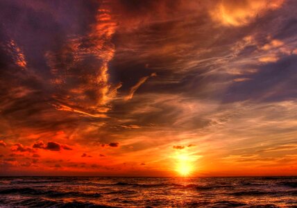 Sunset sea nature photo