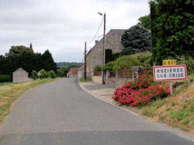 Rozières-sur-Crise (Aisne) city limit sign