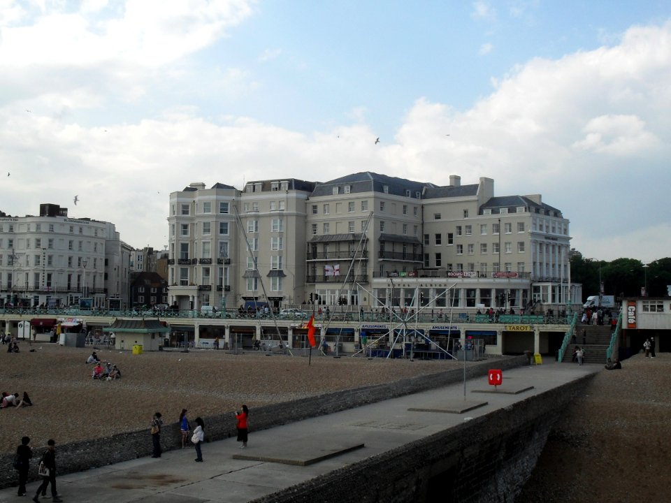 Royal Albion Hotel, Grand Junction Road, Brighton (NHLE Code 1043666) (June 2010, seen from Palace Pier)