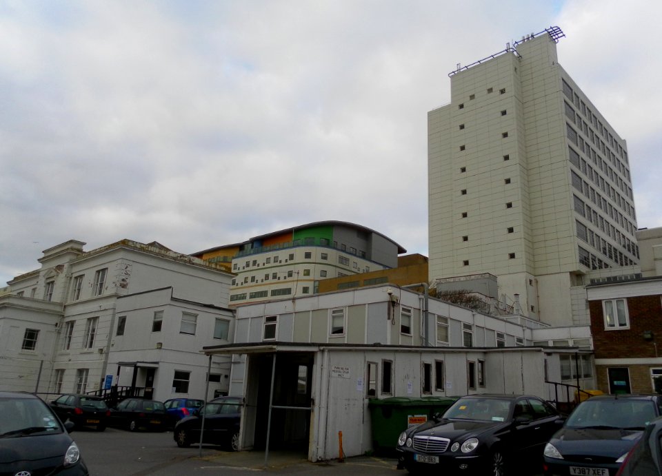 Royal Sussex County Hospital, Eastern Road, Kemptown, Brighton (Thomas Kemp Tower and other buildings) (January 2012)