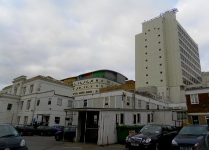 Royal Sussex County Hospital, Eastern Road, Kemptown, Brighton (Thomas Kemp Tower and other buildings) (January 2012)