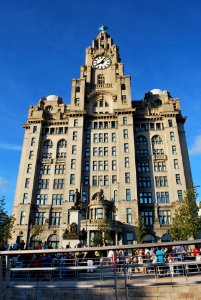 Royal Liver Building celebrating its 100th birthday during the On the Waterfront Event