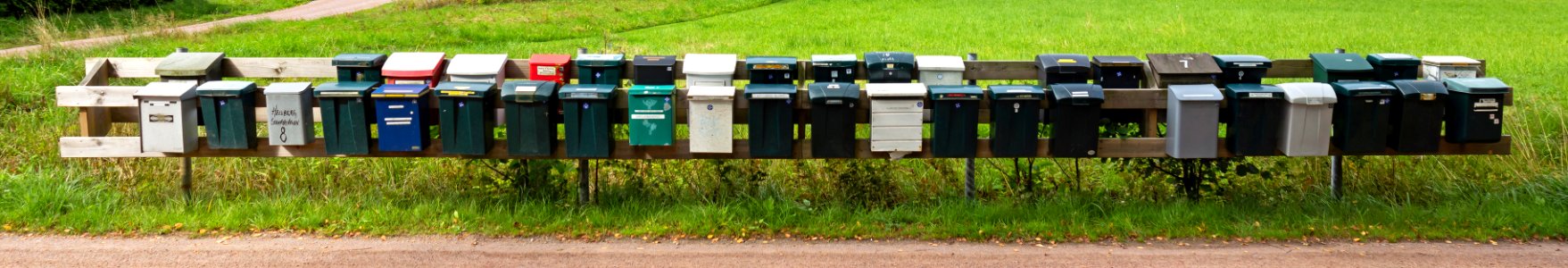 Rows of letter boxes in Barkedal