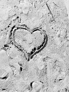 Sand gray heart gray sand