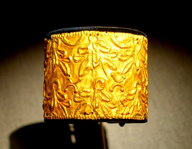 Royal stool ornament, 1 of 2, Asante peoples, Kumase, Ghana, before 1874, gold - Fowler Museum - University of California, Los Angeles - DSC02460