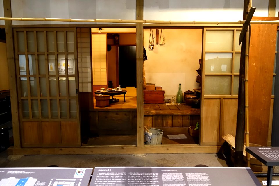 Row house, model of typical house of the early 1920s, scale 1 to 1 - Edo-Tokyo Museum - Sumida, Tokyo, Japan - DSC06949