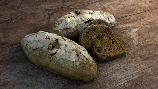 Baked bread food loaf