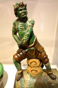 Roof tile with Demon, China, Ming Dynasty, 1368-1644 AD, glazed earthenware - Chazen Museum of Art - DSC01633