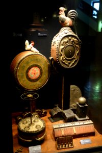 Rooster clocks - National Museum of Nature and Science, Tokyo - DSC07230