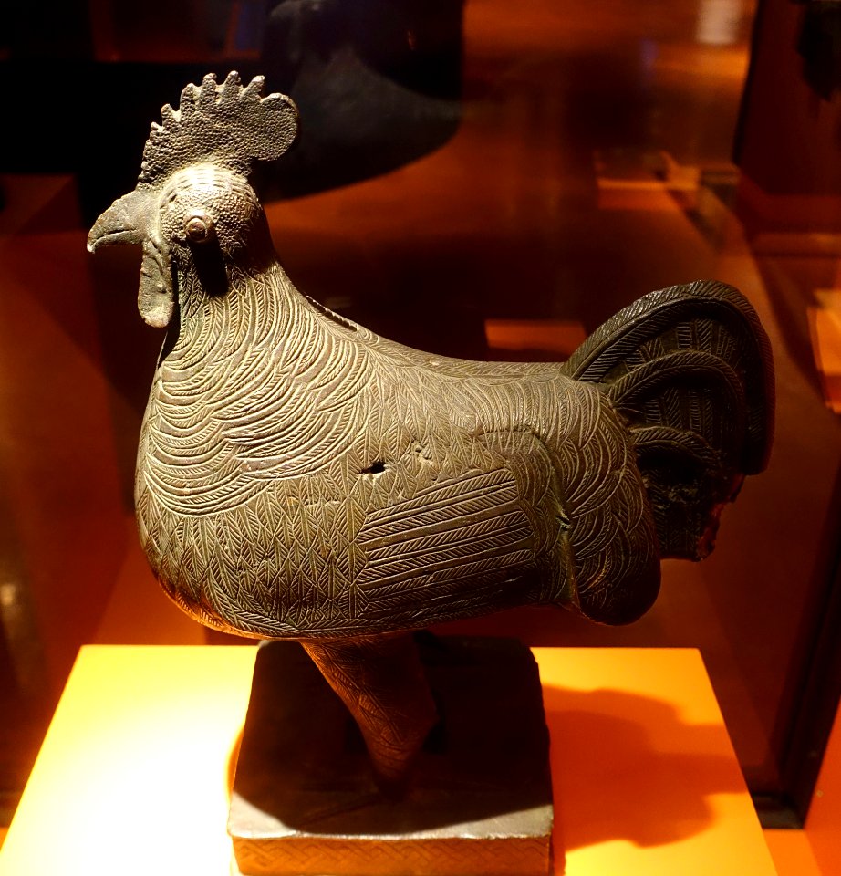 Rooster, Benin City, Nigeria, No. 1907.44.0377 - Etnografiska museet - Stockholm, Sweden - DSC01033