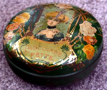 Rond groen chocolade Pette blikje